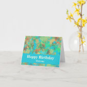 Modernes Grün- und Gelbtropfen Abstraktes Design Karte (Gelbe Blume)