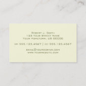 Modernes Grün und GoldVisitenkarte Visitenkarte (Rückseite)