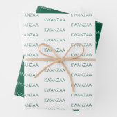 Modernes Grün und Weiß Kwanzaa Geschenkpapier Set (Beispiel)