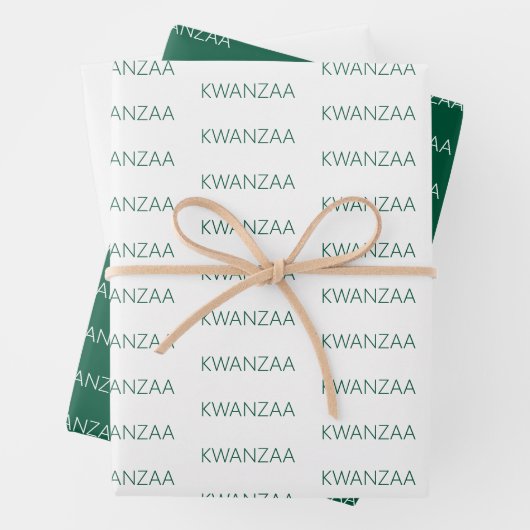 Modernes Grün und Weiß Kwanzaa Geschenkpapier Set (Beispiel)