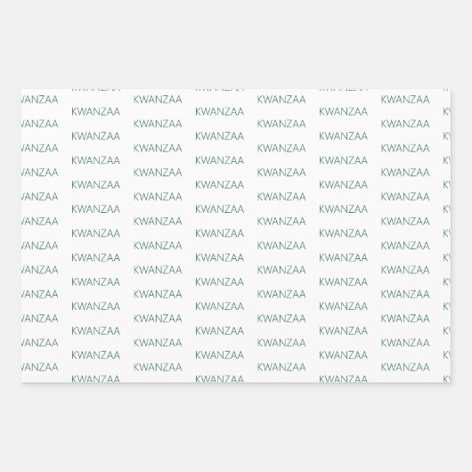 Modernes Grün und Weiß Kwanzaa Geschenkpapier Set (Vorderseite)