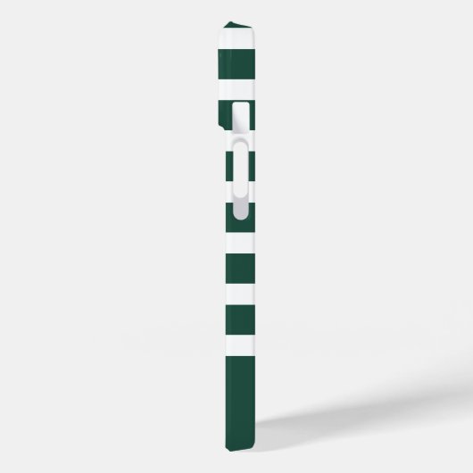 Modernes Grün und Weiß Streifen mit Monogramm Case-Mate iPhone Hülle (Rückseite / Links)