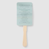 Modernes Grün-Wasserfarben-Hochzeitsprogramm Fächer (Vorderseite)