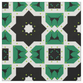 Modernes, grün-weiß-schwarzes geometrisches Muster Stoff (Muster)