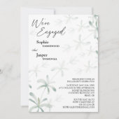 Modernes Grün Weiß Wir sind Verlobte Verlobung Einladung (Vorderseite)