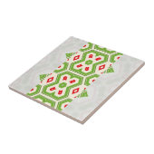 Modernes, grün-weißes geometrisches Muster Fliese (Seite)