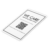 Modernes, grundlegendes White QR Code Feedback Mag Magnet (Linke Seite)