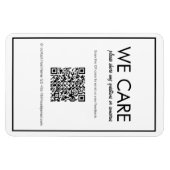 Modernes, grundlegendes White QR Code Feedback Mag Magnet (Horizontal)