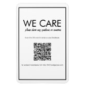 Modernes, grundlegendes White QR Code Feedback Mag Magnet (Vertikal)