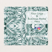 Modernes, grünes Blattdesign Visitenkarten (Außenseite Aufgefaltet)