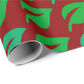 Modernes grünes Blattmuster Geschenkpapier (Rolleneckpunkt)