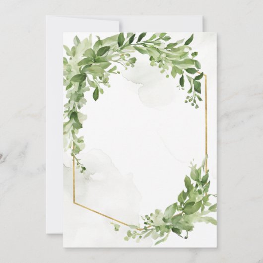 Modernes Grünes Brautparty Botanische Einladung (Rückseite)