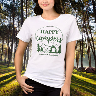 Modernes grünes Camping Junggesellinnenabschied Wo Tri-Blend Shirt
