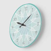 Modernes, grünes Dekormuster Große Wanduhr (Winkel)