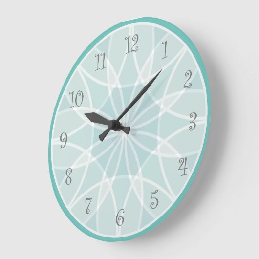 Modernes, grünes Dekormuster Große Wanduhr (Winkel)