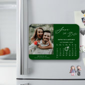 Modernes grünes, elegantes Script-Foto Save the Da Magnet