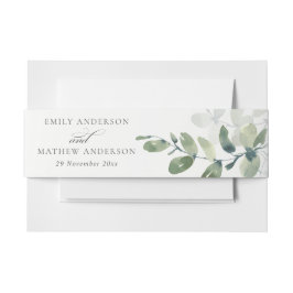 MODERNES GRÜNES EUCALYPTUS FOLIAGE WATERCOLOR WEDD EINLADUNGSBANDEROLE