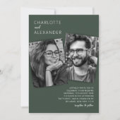 Modernes grünes Foto - Einladung zur Hochzeit (Vorderseite)