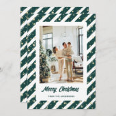 Modernes grünes Foto Frohe Weihnachten (Vorne/Hinten)