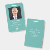 Modernes, grünes Foto-ID Ausweis (Front & Back)