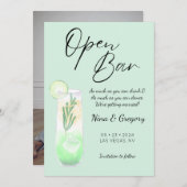 Modernes grünes Foto Save The Date (Vorne/Hinten)