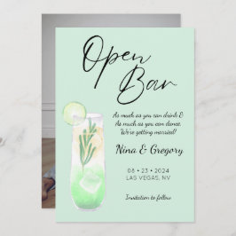 Modernes grünes Foto Save The Date