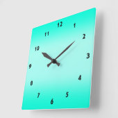 Modernes grünes Gefälle Watercolor Natur Muster Quadratische Wanduhr (Winkel)