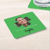 Modernes grünes Glück in der Liebe Kleeblatt Klees Rechteckiger Pappuntersetzer (angewinkelt)