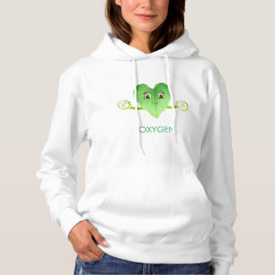 Modernes grünes glückliches Herzblatt Hoodie
