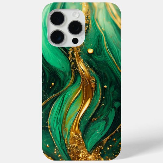 Modernes grünes Gold Eleganter Marmor Case-Mate iPhone Hülle (Rückseite)