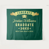 Modernes grünes Golden Abschluss Foto Hintergrund Wandteppich (Vorderseite (Horizontal))