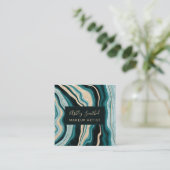 modernes grünes GoldGlitterachat Quadratische Visitenkarte (Stehend Vorderseite)