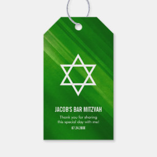 Modernes grünes Grunge-Bar Mitzvah Geschenkanhänger