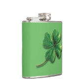 Modernes grünes irisches Kleeblatt Flachmann (Rechts)