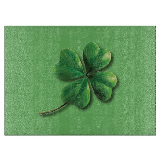 Modernes grünes irisches Kleeblatt Schneidebrett (Vorderseite)