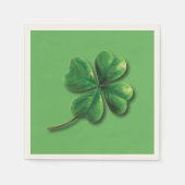 Modernes grünes irisches Kleeblatt Serviette (Vorderseite)
