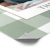 Modernes grünes Kariertes Foto frohe Weihnachten Poster (Ecke)