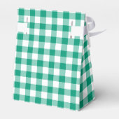 Modernes, grünes Kariertes Muster Geschenkschachtel (Rückseite)