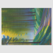 Modernes, grünes Landschaftsbaumwerk Seidenpapier (Vorderseite)