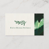 Modernes Grünes Leaf Botanischer Wellness-Center W Visitenkarte (Vorderseite)