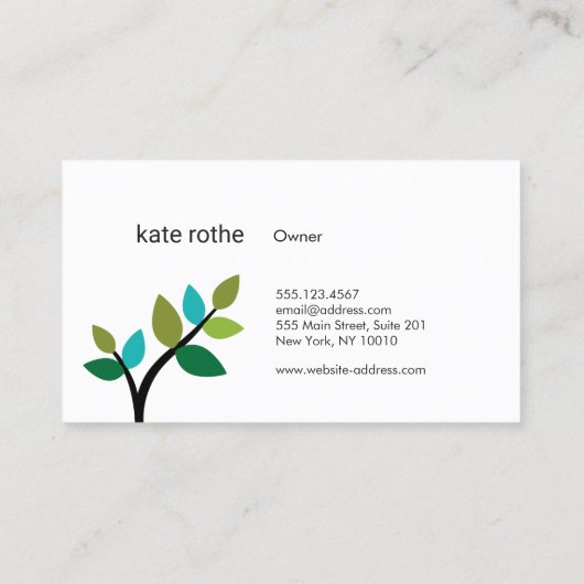 Modernes grünes Leaf strahlt natürliche Bio Schönh Visitenkarte (Rückseite)