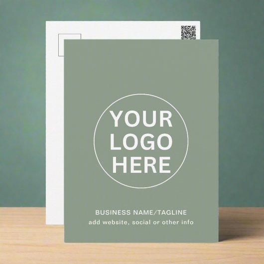 Modernes, grünes Logo für Business Holiday Postkarte