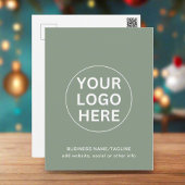 Modernes, grünes Logo für Business Holiday Postkarte