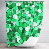 Modernes grünes Mosaikmuster Duschvorhang