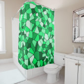 Modernes grünes Mosaikmuster Duschvorhang (Beispiel)