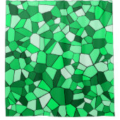 Modernes grünes Mosaikmuster Duschvorhang (Vorderseite)