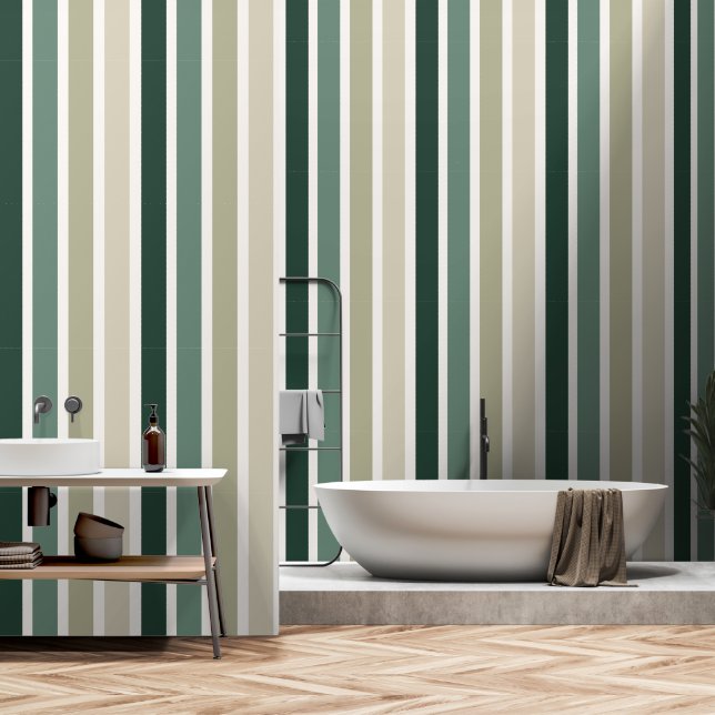Modernes, grünes Muster Tapete (Badezimmer)