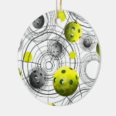 Modernes grünes Pickleball Keramik Ornament (Links)