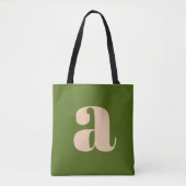 Modernes, grünes Retro-Monogramm Tasche (Vorderseite)