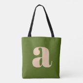 Modernes, grünes Retro-Monogramm Tasche (Rückseite)
